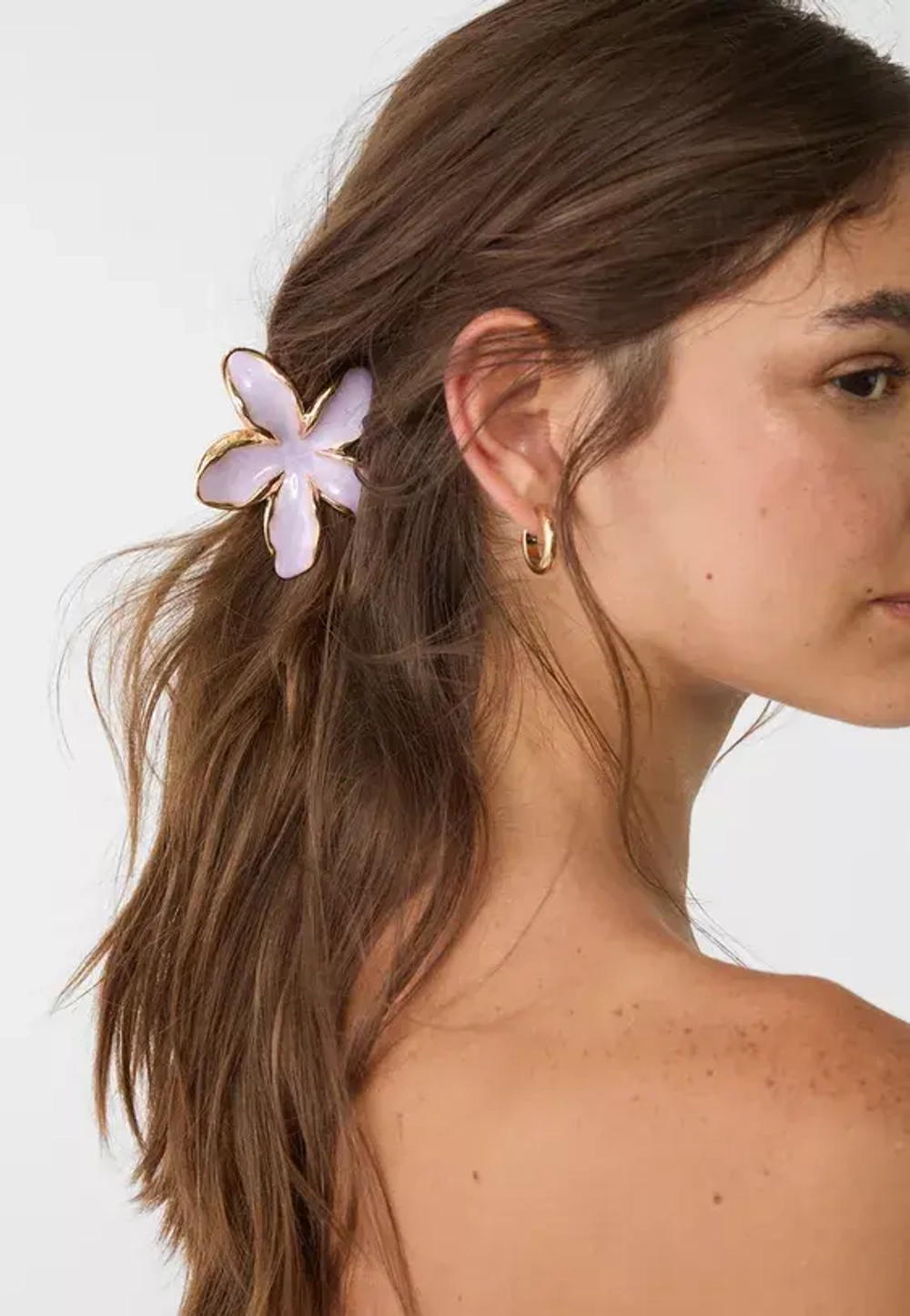 STRADIVARIUS Набор из 3 мини-заколок для волос в виде цветов, сиреневый