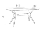 Стол пластиковый Siesta Contract Ibiza Table 140, белый