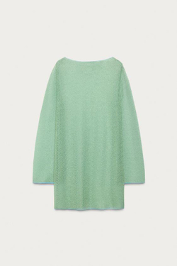 ZARA X MARISA BERENSON ПОЛУПРОЗРАЧНОЕ ТРИКОТАЖНОЕ ПЛАТЬЕ, ЦВЕТ МОРСКОЙ ВОЛНЫ