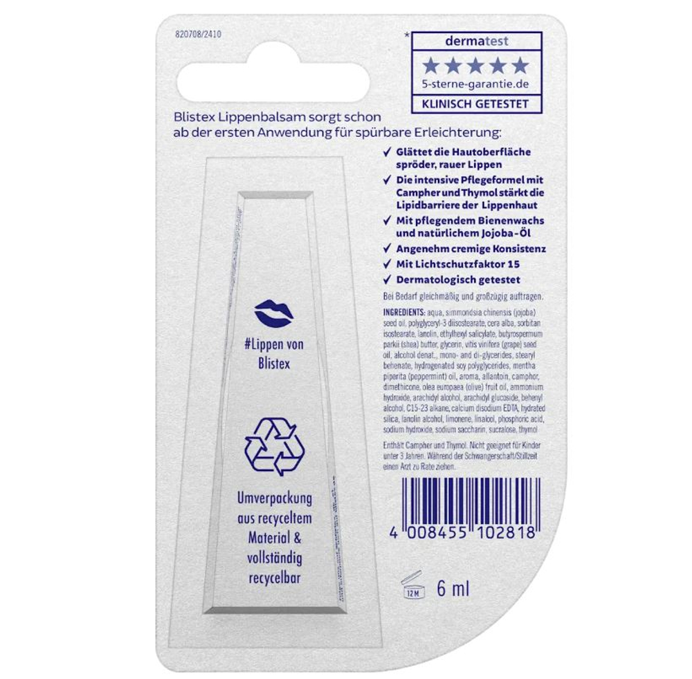 Blistex Бальзам для губ Repair Care LSF 15, 6 мл