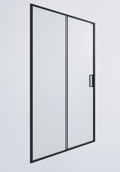 Душевая дверь Timo TD-150/03C-6, раздвижная 195*150, профиль черный, стекло прозрачное 6 мм