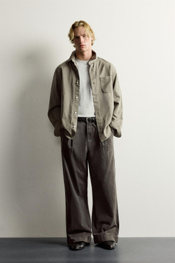 ZARA БРЮКИ ЧИНОС СВОБОДНОГО КРОЯ, КОРИЧНЕВЫЙ