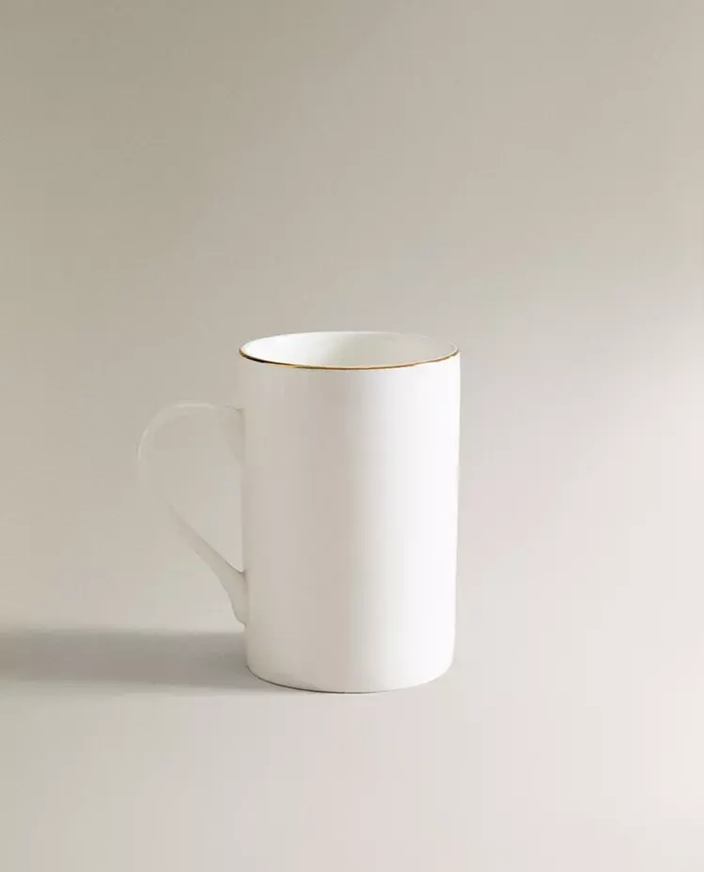 ZARA HOME ФАРФОРОВАЯ КРУЖКА С ЗОЛОТОЙ КАЙМОЙ, ЗОЛОТИСТЫЙ