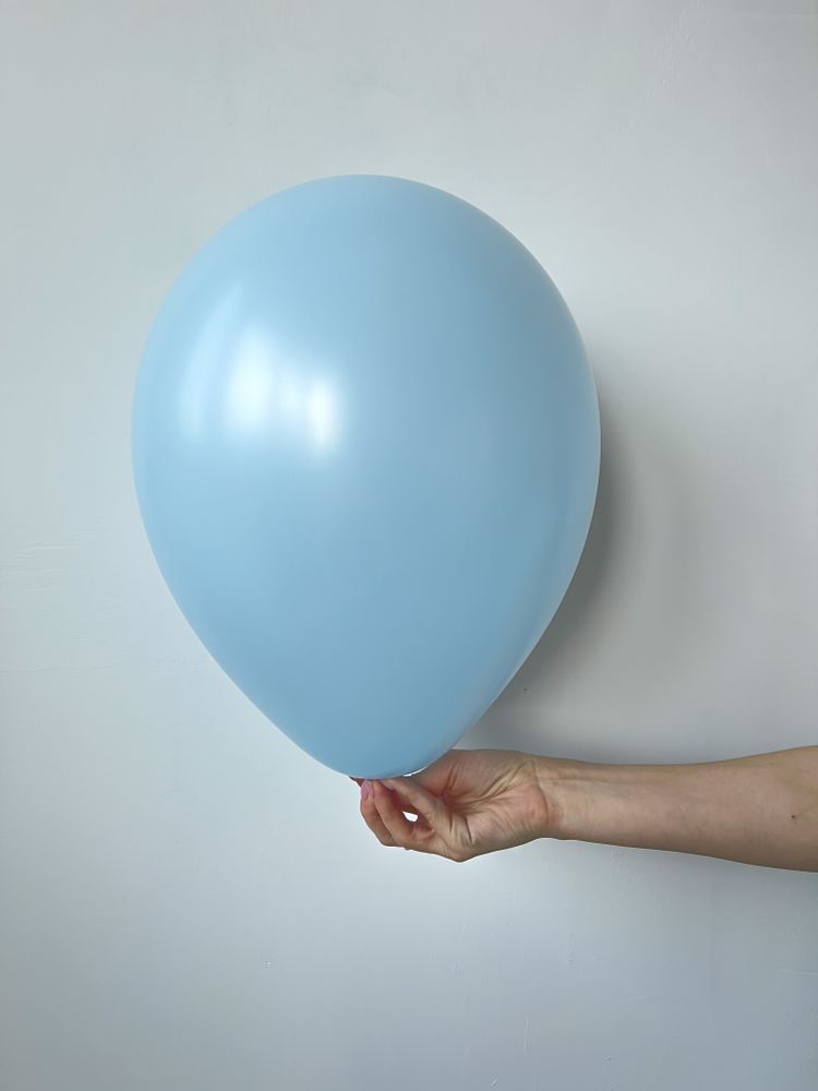 S Шар 12"/30 см, пастель, голубой матовый / macaron Blue (640) (БГ-17)
