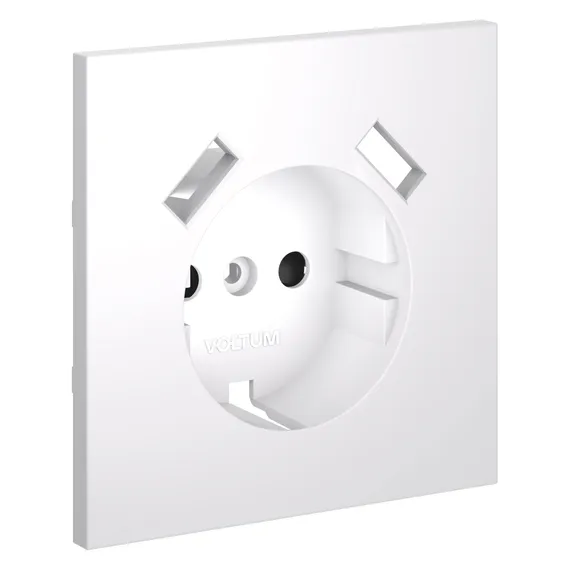 Накладка для розетки с заземлением и защитными шторками, с USB A+A Voltum S70 Белый матовый VLS000902