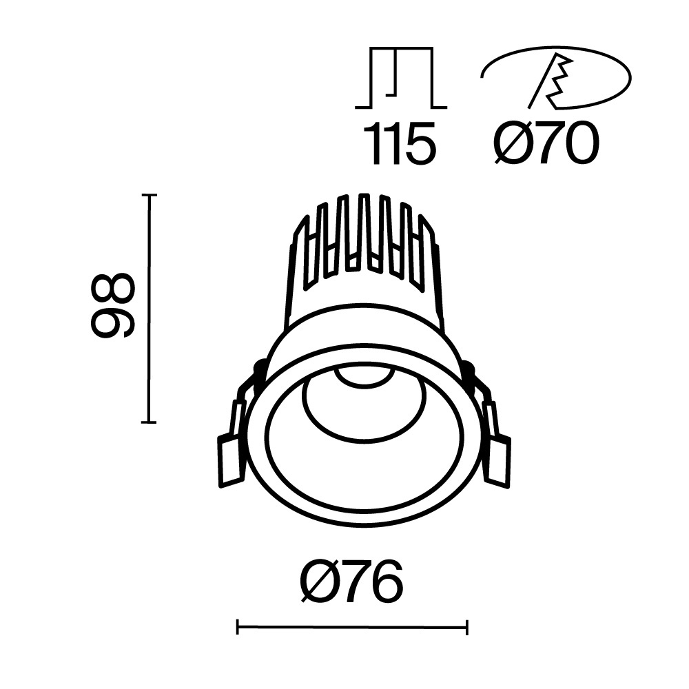 Встраиваемый светильник Technical DL117-15W-4K-W