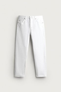 ZARA ДЖИНСЫ REGULAR FIT, ЖЕЛТОВАТО-БЕЛЫЙ