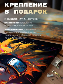 Картина Сила Шарингана интерьерная 30х40см 1шт., на деревянном подрамнике