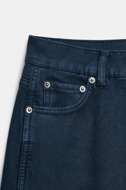 ZARA ДЖИНСЫ ZW COLLECTION CURVED STRAIGHT СО СРЕДНЕЙ ПОСАДКОЙ И ПРИНТОМ, МОРСКОЙ СИНИЙ