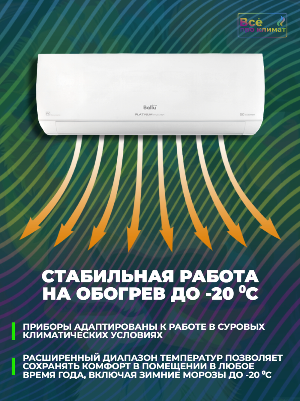 Инверторная мульти сплит-система Ballu Platinum Evolution на 3 комнаты BSUI-FM-07+07+12 HN8/EU BA3OI-FM/out-21HN8/EU, комплект