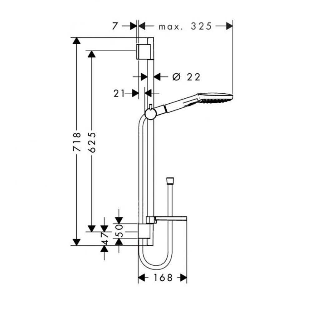 Душевой набор Hansgrohe Raindance Select E 120 / Unica'S Puro Set 0,65 m (26620400)