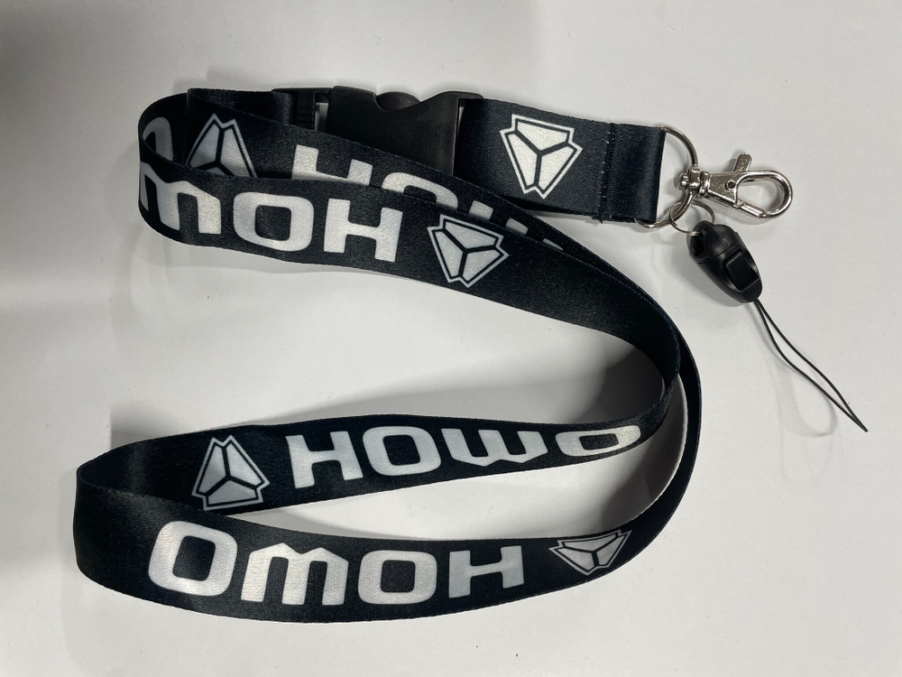HOWO (черный) / Брелок, шнурок для ключей на шею HOWO, ланъярд, крафт, черный (1 шт)