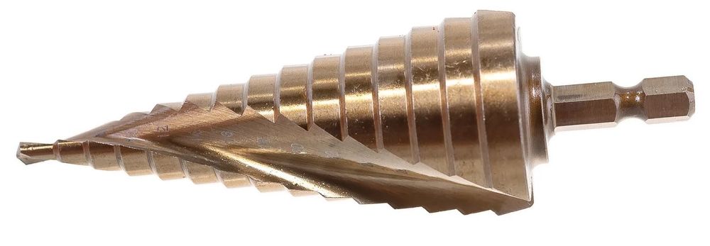 Сверло ступенчатое по металлу спиральное, 15ступеней (4-32мм)P6M5 Torsion step / Hardcore  144432