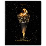 Тетрадь А5, 48 л., BRAUBERG, скоба, клетка, матовая ламинация, фольга, "Black&Gold", 404370, 5шт