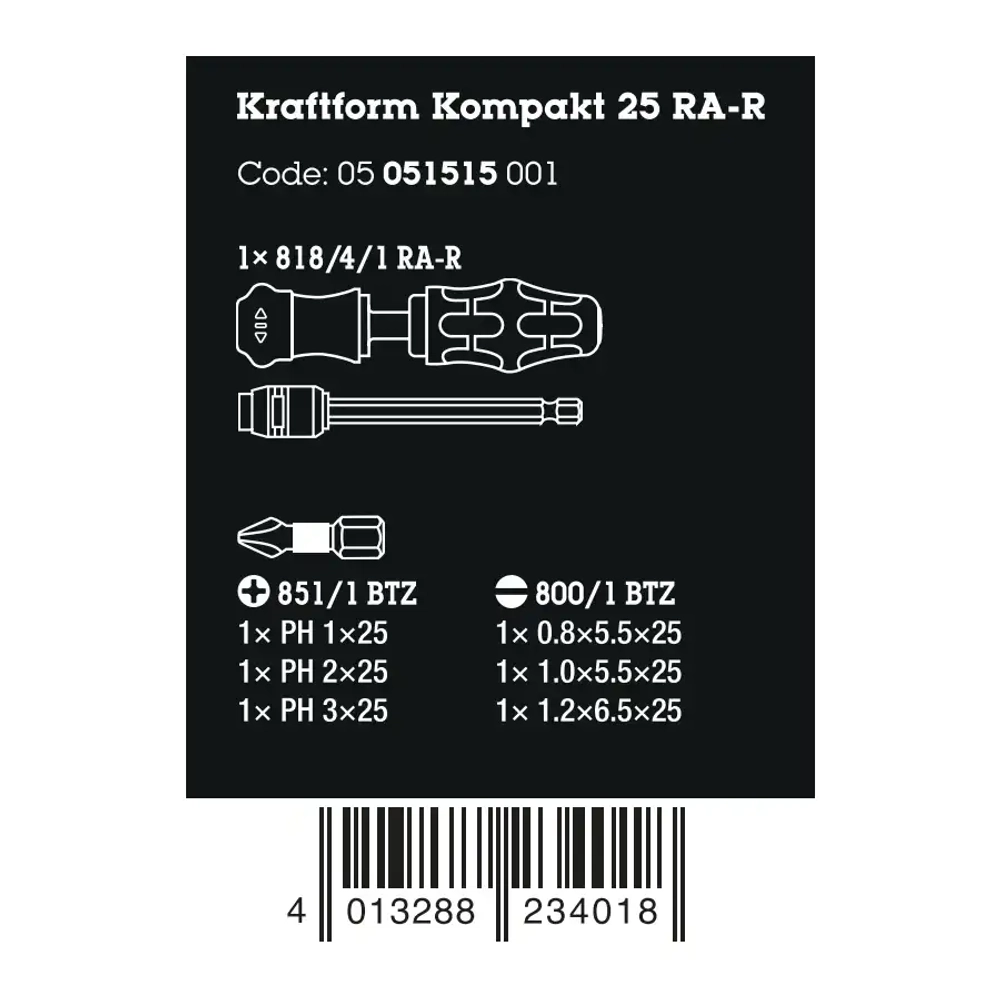 Ручка-держатель Kraftform Kompakt 25 RA-R с чехлом WERA 05051482001