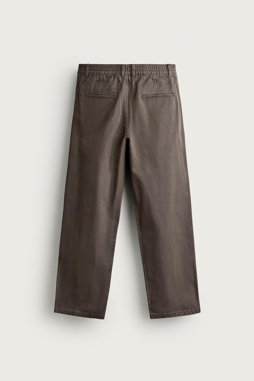 ZARA БРЮКИ RELAXED FIT С ЭФФЕКТОМ ПОТЕРТОСТИ И СКЛАДКАМИ, ТЕМНЫЙ РЫЖЕВАТО-КОРИЧНЕВЫЙ