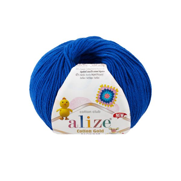 Пряжа Alize (Ализе) Cotton Gold Hobby New / уп.10 мот. по 50 г, 165 м, 141 василек