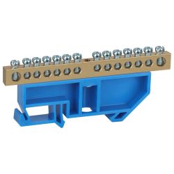 Шина ЭРА NO-224-93 N ноль на DIN-изол ШНИ-8х12-14-Д-синий | Электротовары