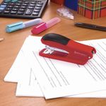 Степлер №24/6, 26/6 BRAUBERG "SX-39", до 25 листов, красный, 228592