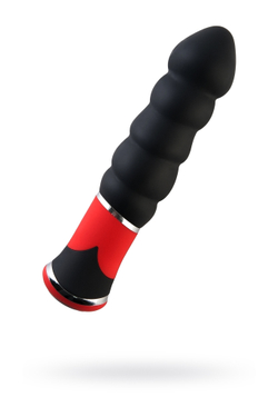 Вибратор TOYFA Black&Red, 10 режимов вибрации, силиконовый, черный, 11,4 см