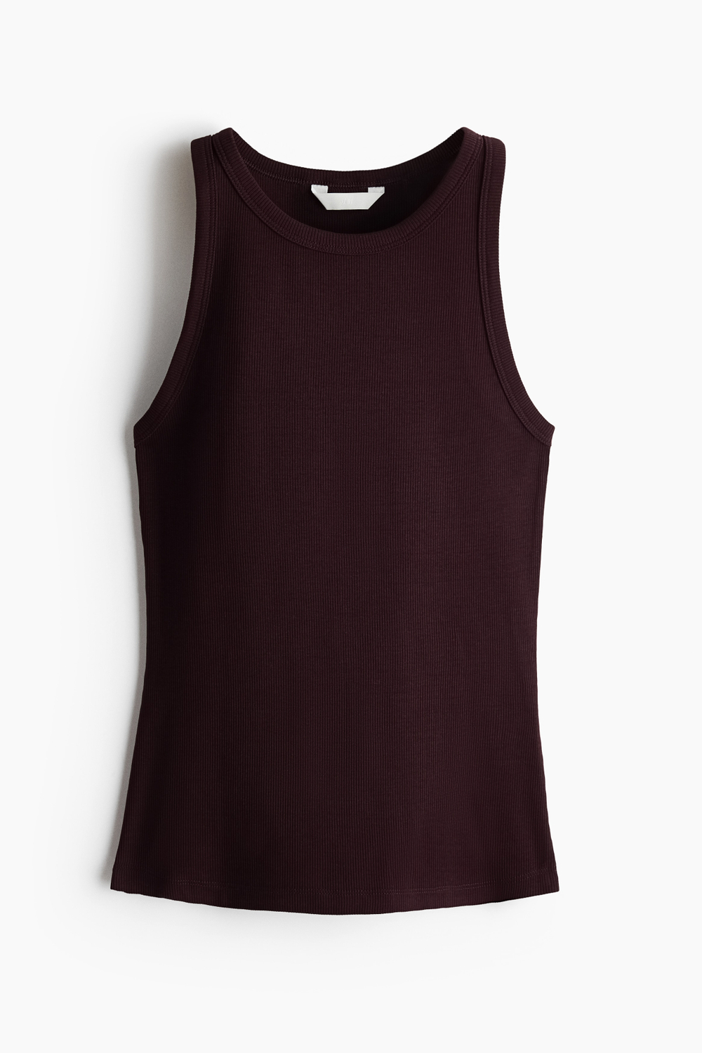 Хлопковый топ в рубчик без рукавов - H&M