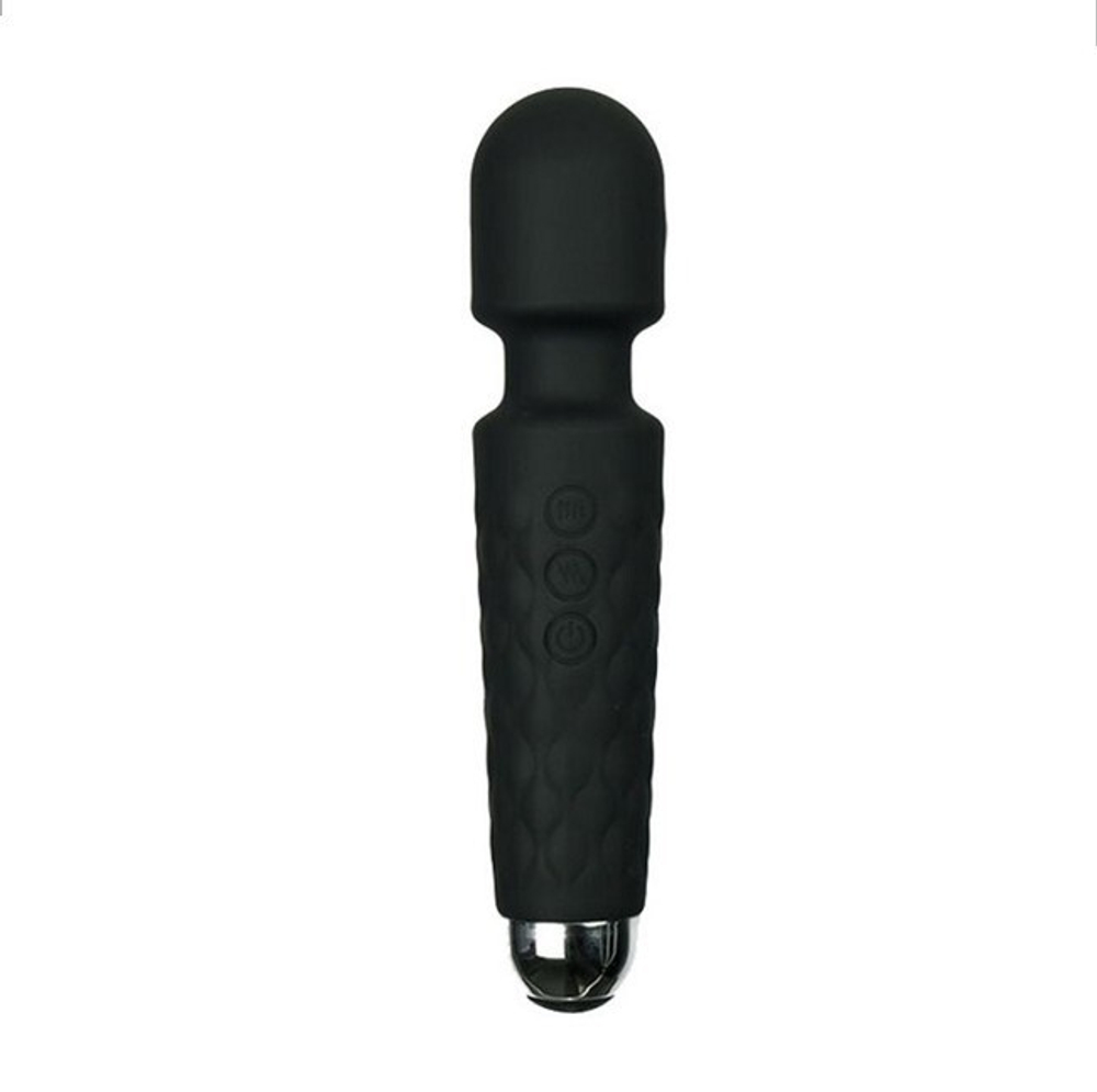 Мощный перезаряжаемый силиконовый массажер Super Powerful Massage Wand (черный) (Цвет: черный)