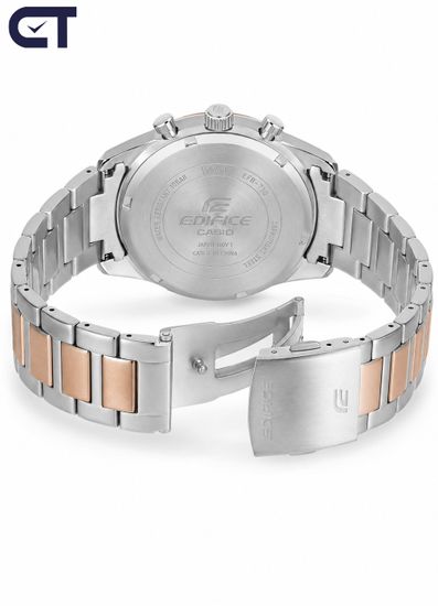 CASIO EFB-710SG-2AVUDF EDIFICE мужские наручные часы — двухцветный хронограф с синим циферблатом и сапфировым стеклом