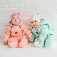 Комбинезон демисезонный стеганый "Светлый коралл" 0+
