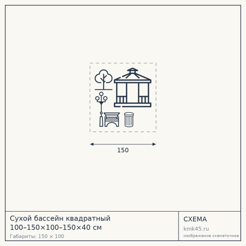 Сухой бассейн квадратный 100–150×100–150×40 см — от 11 000 ₽