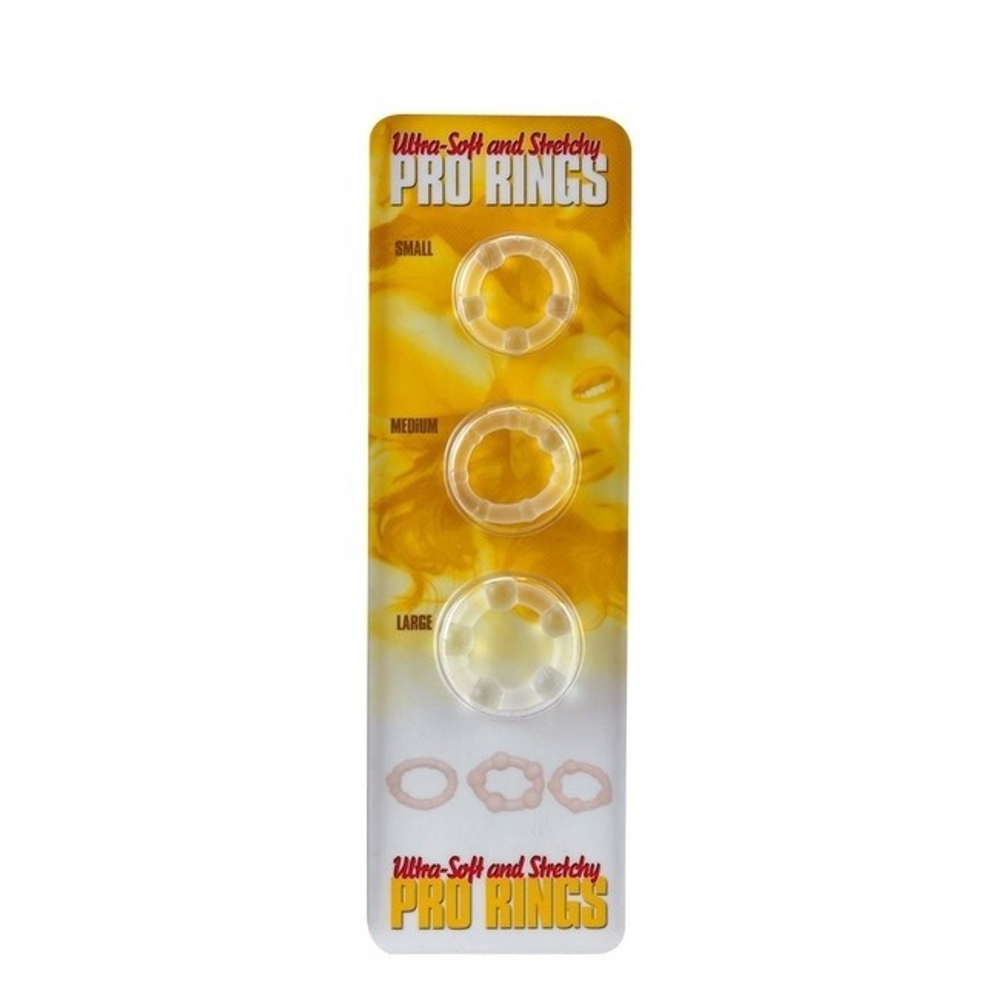 Набор эрекционных колец Pro Rings (Цвет: прозрачный)