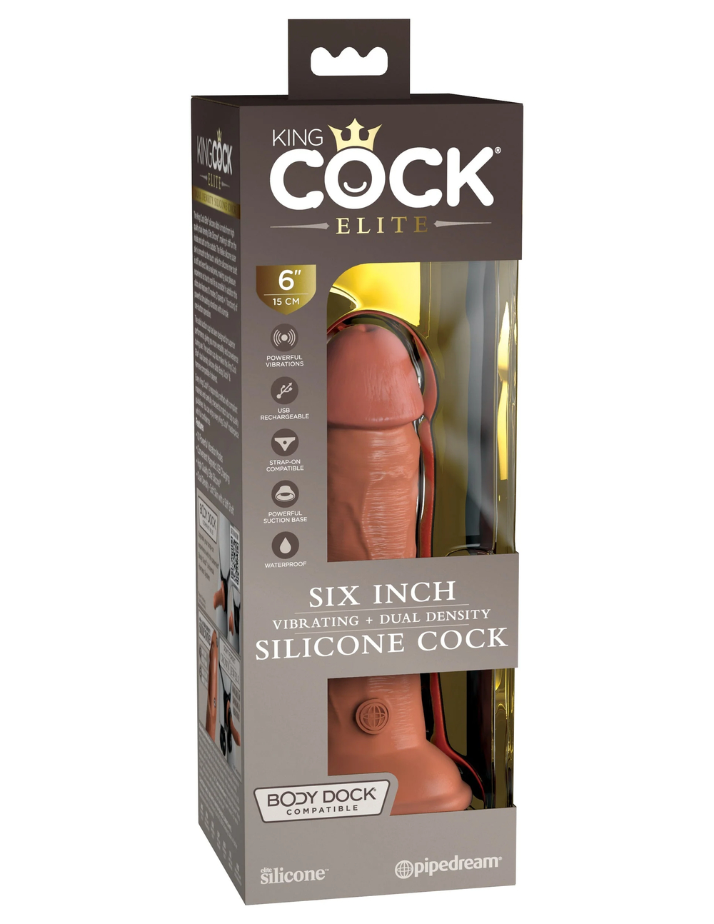 Вибратор KC Elite 6" Vibrating Silicone Dong - Tan Pipedream 577622PD