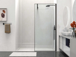 Душевая перегородка Vincea Волк-Ин (Walk-In) VSW-1HS800CLB, 800*2000,черный матовый, стекло прозрачное