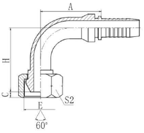 Фитинг DN 38 BSP (Г) 2 (90) (накидная гайка)