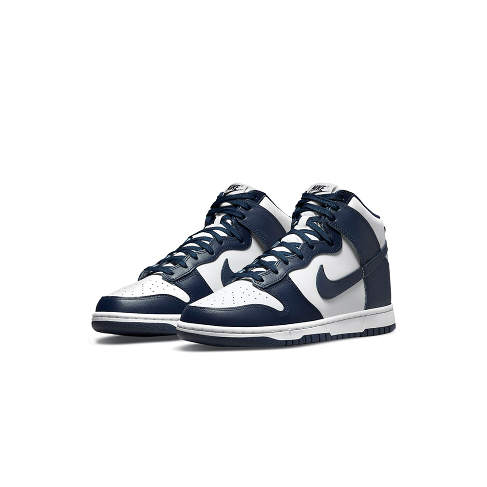 alt="Кроссовки Nike Dunk High Championship Navy арт. DD1399-104 бело-синяя расцветка Midnight Navy вид спереди"