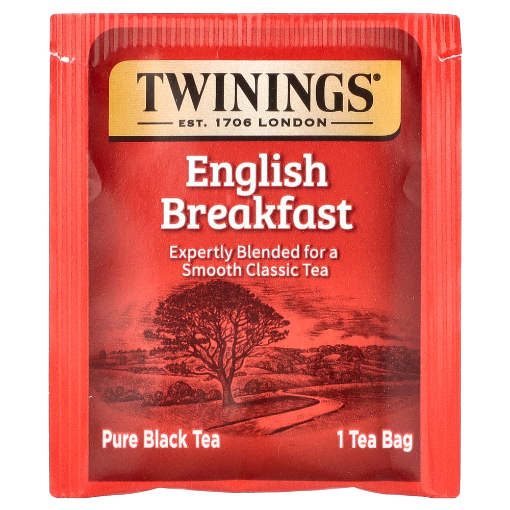 Twinings, Чистый черный чай, английский завтрак, 100 чайных пакетиков, 200 г (7,05 унции)