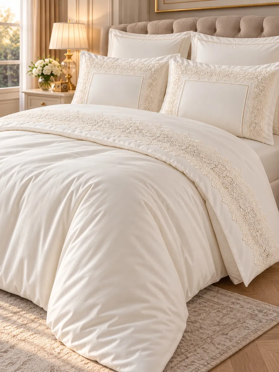 Gelin Home КПБ 6 пр. PRENSES кремовый цвет пододеяльник 200*220, простынь 240*260, наволочки 50*70 2шт, декоративные наволочки 50*70 2шт GLNN574 — фото 7