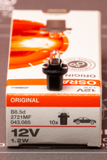 Osram 1.2W 12V Панель приборов - черный (Закругленный цоколь) (1шт.)