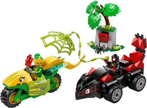 Конструктор LEGO Marvel 11198 Вращение и погоня за электромобилем-динозавром