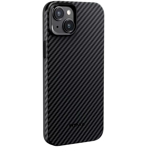 Чехол из арамидного волокна с поддержкой MagSafe PITAKA MagEZ Case 4 1500D для iPhone 15, Black / Grey Twill (Cаржевое переплетение)