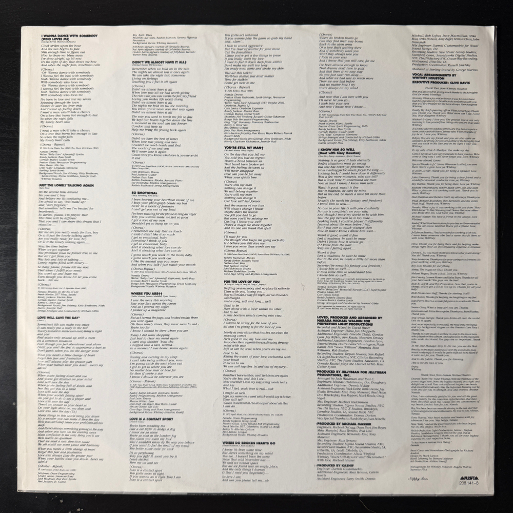 Виниловая пластинка Whitney Houston - Whitney LP