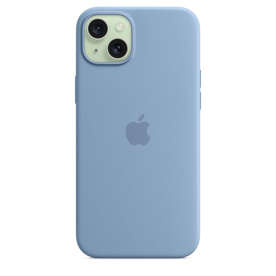 Силиконовый чехол Apple для iPhone 15 Plus MagSafe Голубой