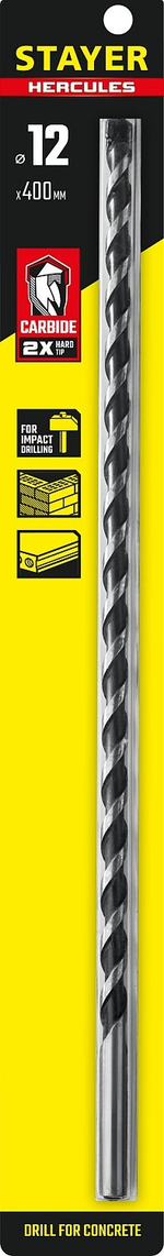 STAYER Hercules, 12 x 400 мм, cверло по бетону, Professional (2915-400-12)