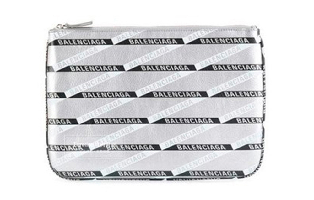 Balenciaga Cow Leather Clutch Regular Women"s Silver