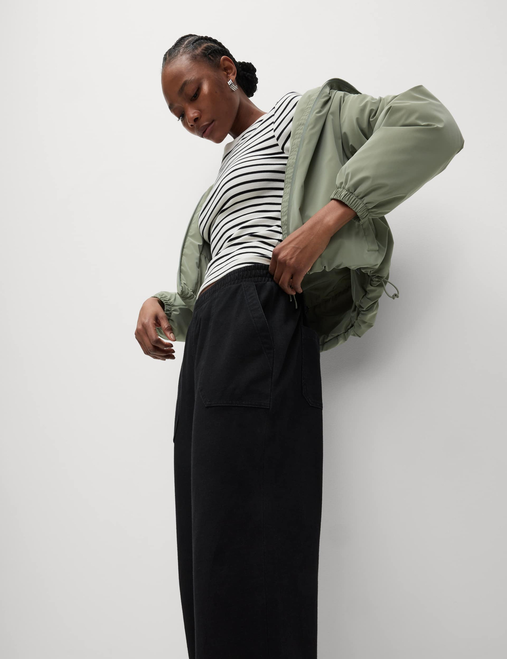 Прямые брюки из трикотажа, имитирующего Denim - Marks & Spencer