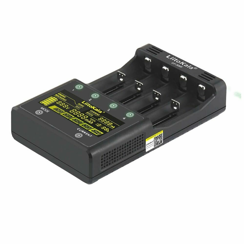 Умная зарядка для батареек LiitoKala Lii-500S, зарядка для AAA AA 18650 21700 26650 20700 18350 26700