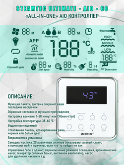 Steamtec TOLO AIO 60 - 6 кВт парогенератор для хамама и турецкой бани / Серия Premium