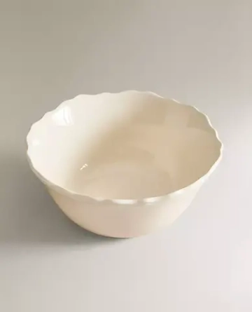 ZARA HOME САЛАТНИЦА ИЗ КЕРАМИКИ, ЭКРЮ