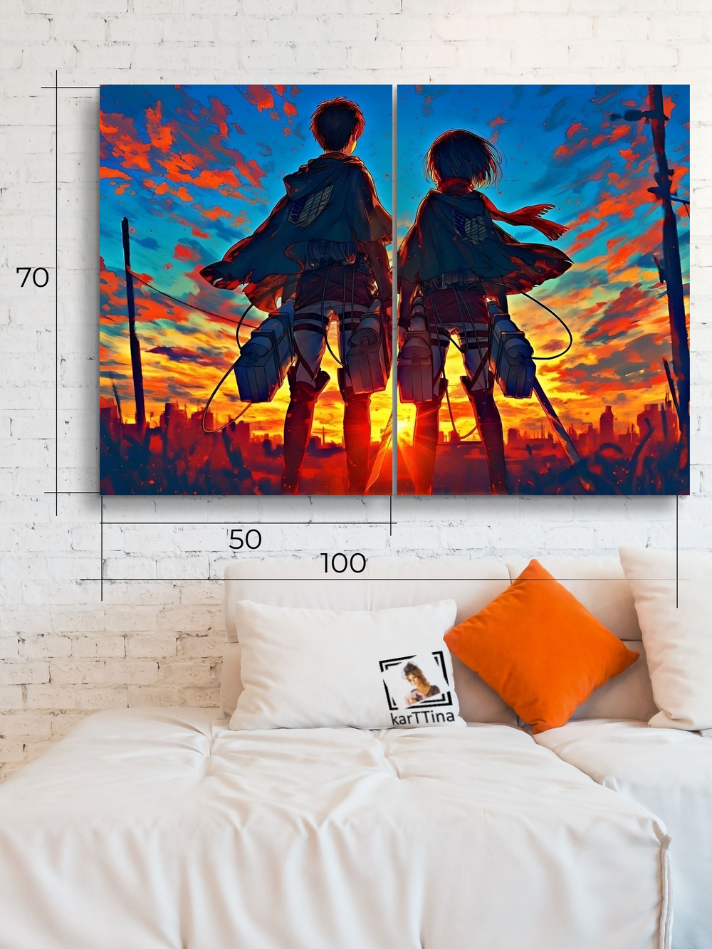 Картина Изумруд пыли на стену 50x70см 2шт.
