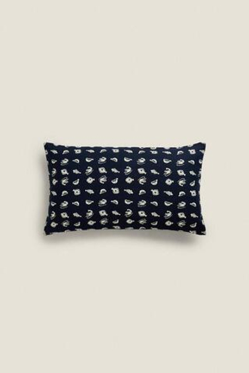 ZARA HOME ЧЕХОЛ НА ПОДУШКУ С ПРИНТОМ, СИНИЙ/ИНДИГО