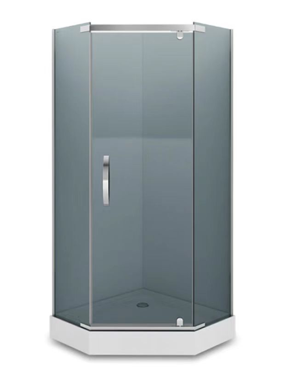Душ ограждение Loranto NEO 100x100x200 серое стекло 8 мм, Easy clean, серебро, без поддона 822119